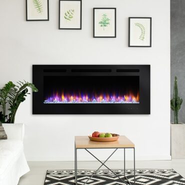 60″ Allusion recessed linear electric fireplace